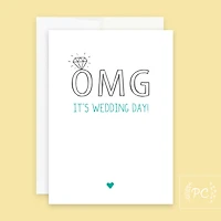 Omg It's Wedding Day Card - Prairie Chick Prints