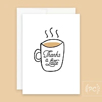 Thanks A Latte Card - Prairie Chick Prints
