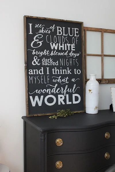 What A Wonderful World (24x36) Wooden Sign - William Rae Designs