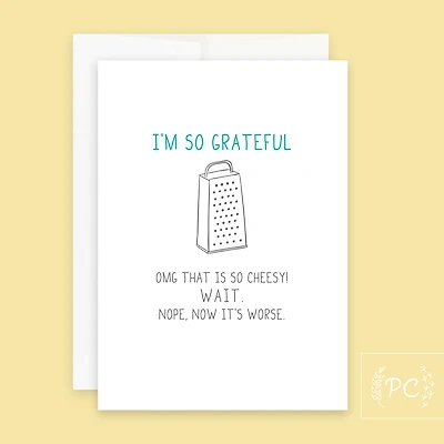 I'm So Grateful Card - Prairie Chick Prints