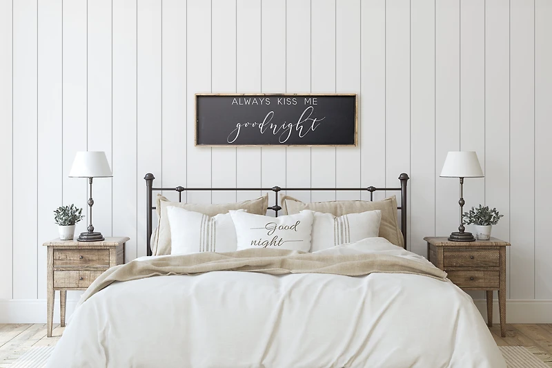 Always Kiss Me Goodnight (12x36) Wooden Sign - William Rae Designs