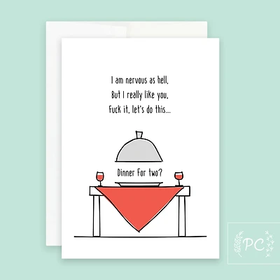 Dinner For Two? Card- Prairie Chick Prints