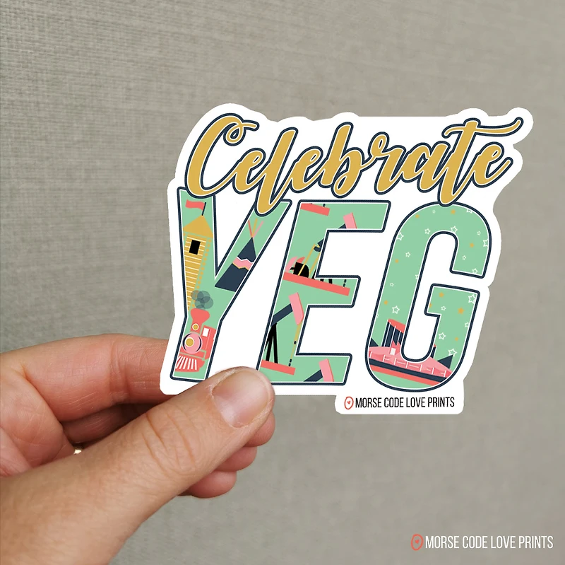 Celebrate YEG Sticker - Morse Code Love Prints