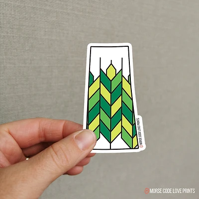 Saskatchewan Green Sticker - Morse Code Love Prints