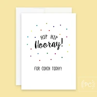 Hip Hip Hooray For Coach Today Card - Prairie Chick Prints