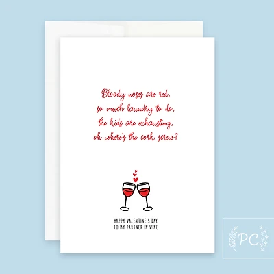 Partner in Wine Card- Prairie Chick Prints