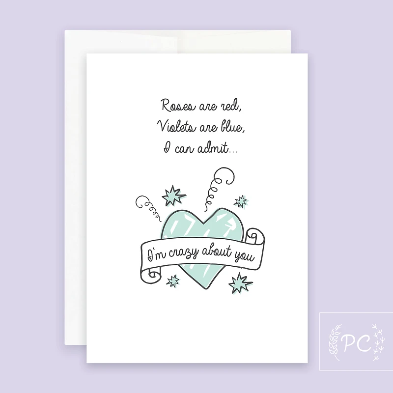 I'm Crazy About You Card- Prairie Chick Prints