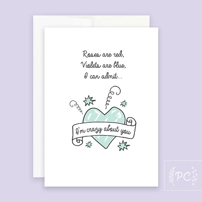 I'm Crazy About You Card- Prairie Chick Prints