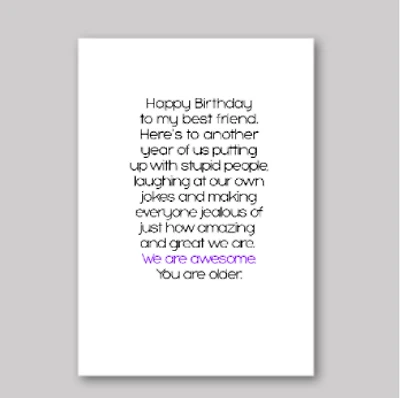Best Friend Birthday Card - What She Said Creatives