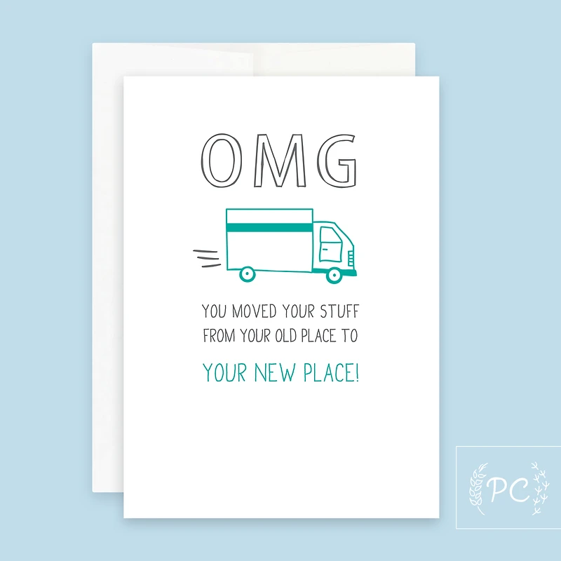Omg New Place Card - Prairie Chick Prints