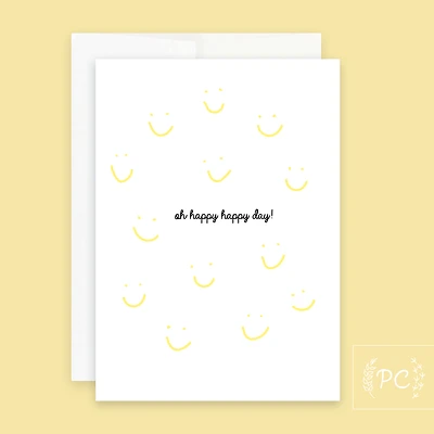 Oh Happy Happy Day Card - Prairie Chick Prints