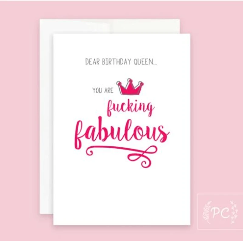 Dear Birthday Queen Card - Prairie Chick Prints