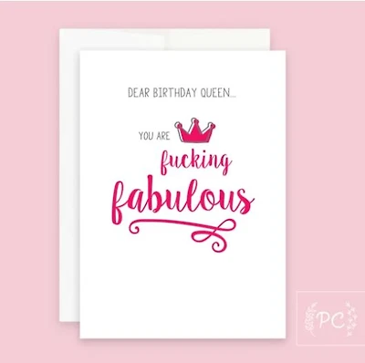 Dear Birthday Queen Card - Prairie Chick Prints