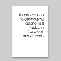Destroy My Cellphone Card - What She Said Creatives