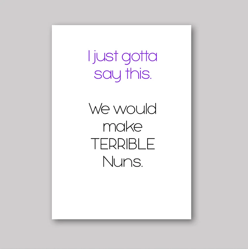Terrible Nuns Card - What She Said Creatives