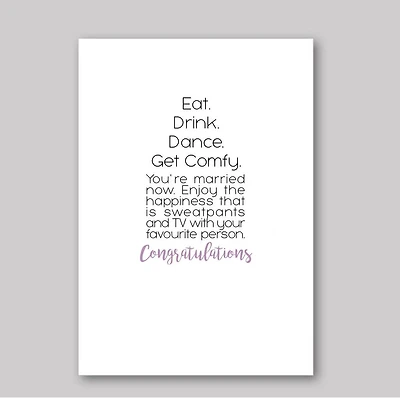 Eat Drink Dance Card - What She Said Creatives