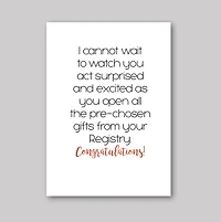 Congratulations Registry Card - What She Said Creatives