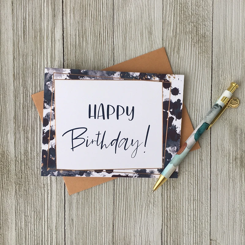 Happy Birthday Blue Card - Loft Designs Canada