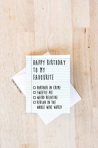 Checkbox Birthday Card - Morse Code Love Prints
