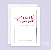 Farewell To Your Youth Card - Prairie Chick Prints