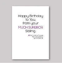 Superior Sibling Card - What She Said Creatives