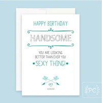 Happy Birthday Handsome Card - Prairie Chick Prints