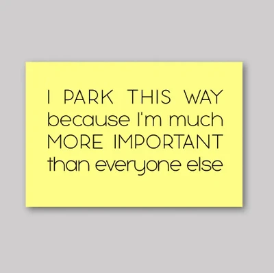 I'm More Important Parking Cards - What She Said Creatives