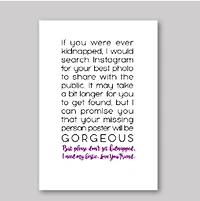 Kidnapped Card - What She Said Creatives