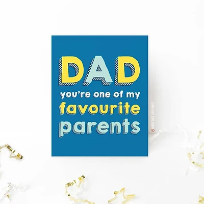 Dad / Favourite Parents Card - Morse Code Love Prints