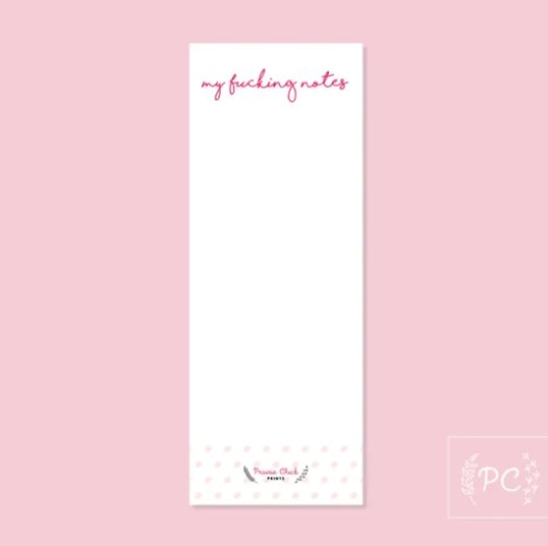 My Fucking Notes Notepad - Prairie Chick Prints