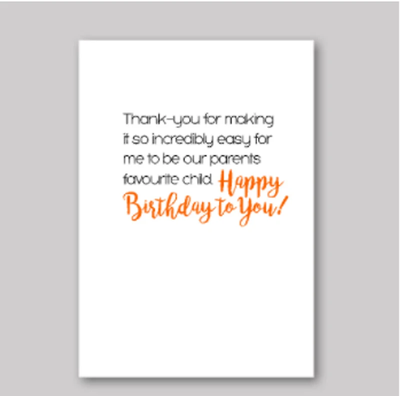 Parents Favorutie Child Card - What She Said Creatives