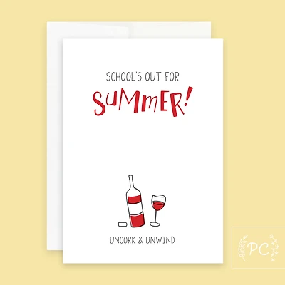 Schools Out Card - Prairie Chick Prints