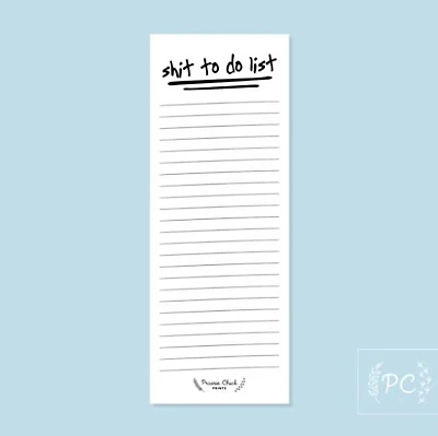 Shit To Do List Notepad - Prairie Chick Prints