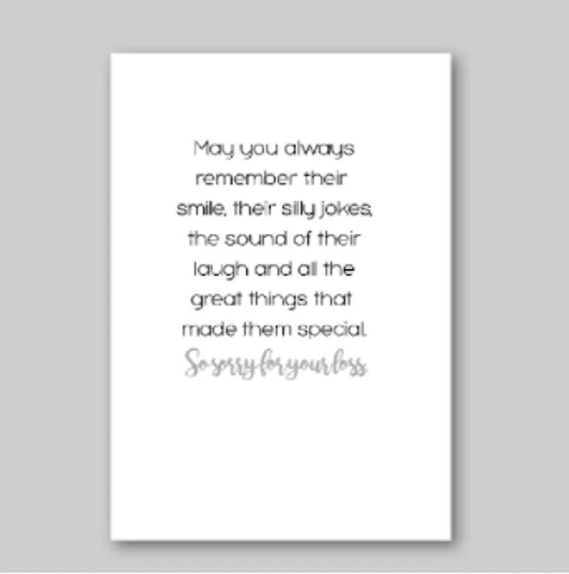 Sorry For Your Loss Card - What She Said Creatives