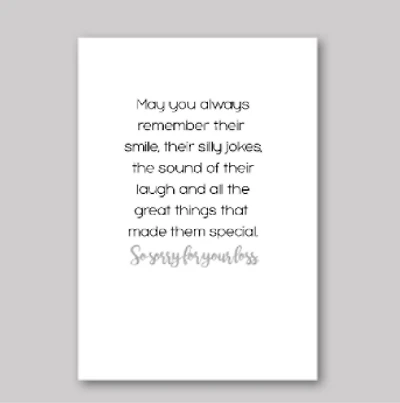 Sorry For Your Loss Card - What She Said Creatives