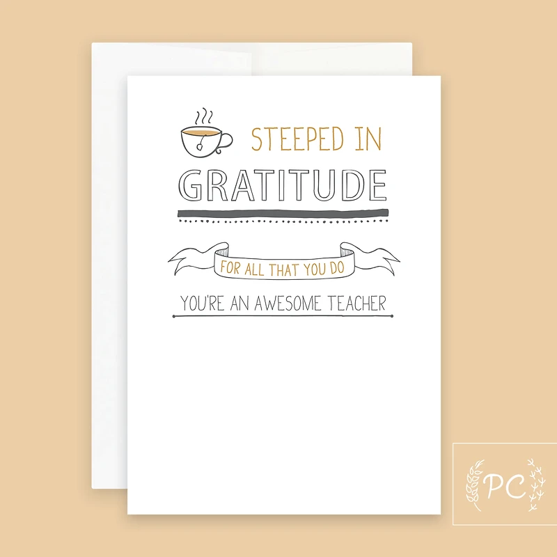 Teacher Steeped Card - Prairie Chick Prints