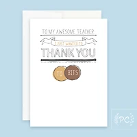 Teacher Thank You To Bits Card - Prairie Chick Prints