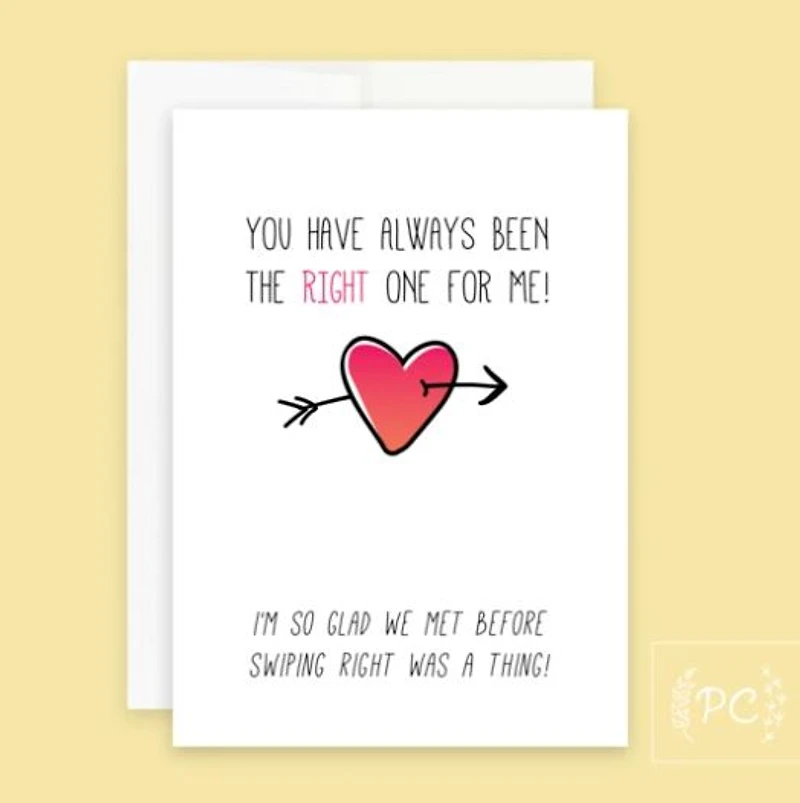 The Right One For Me Card - Prairie Chick Prints