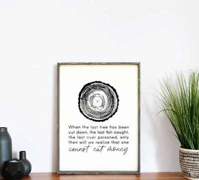 When The Last Tree Has Been Cut Down (18x24) Wooden Sign - William Rae Designs