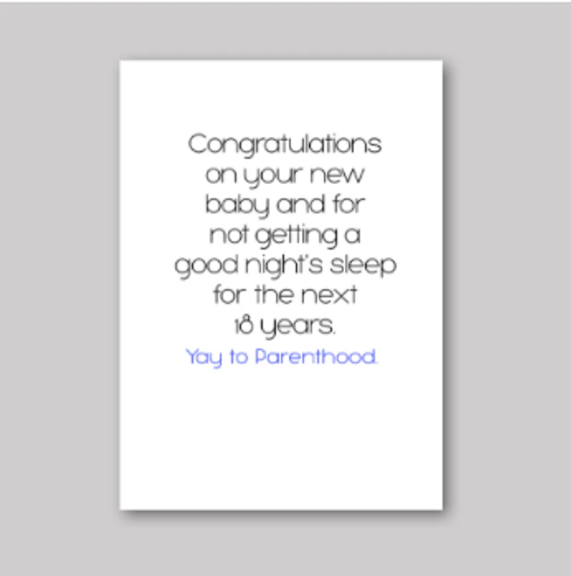 Yay To Parenthood Card - What She Said Creatives