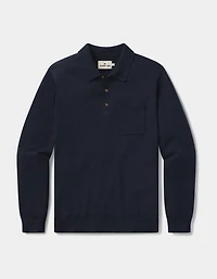 Robles Knit Long Sleeve Polo Navy