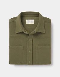 Looped Terry Button Up Oakmoss