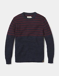 Pique Stitch Crew Navy-Oxblood