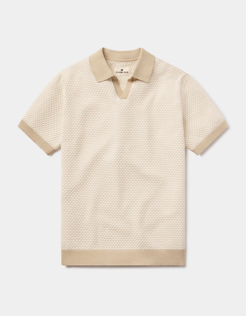 Robles Knit Jacquard Polo Ivory/Khaki