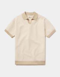 Robles Knit Jacquard Polo Ivory/Khaki