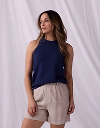 Wanderlust Hi-Neck Tank Navy