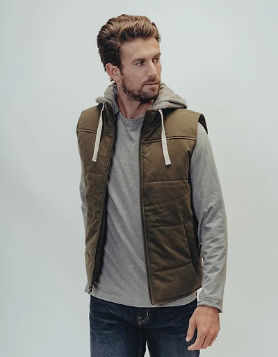 Dano Hooded Athletic Vest Brown