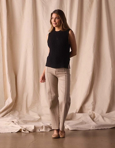Adelaide Knit Hi-Neck Tank Black