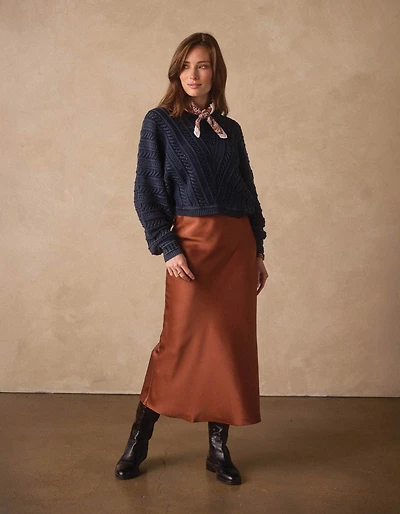 Apres Chevron Sweater Washed Indigo
