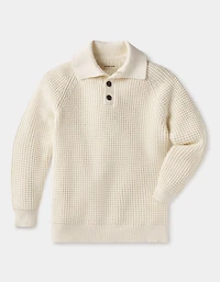 Waffle Sweater Popover Ivory